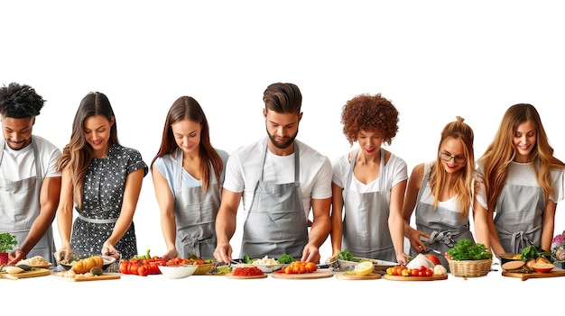 Účastníci kurzu pri varení